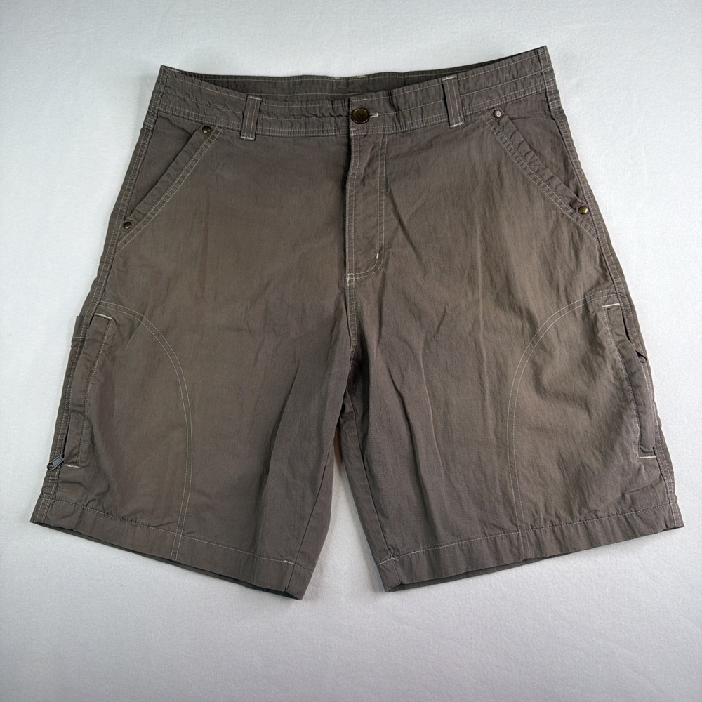 Pacific Trail Cargo Shorts Men's Size 36 Olive Outdoor Hiking Cotton Nylon